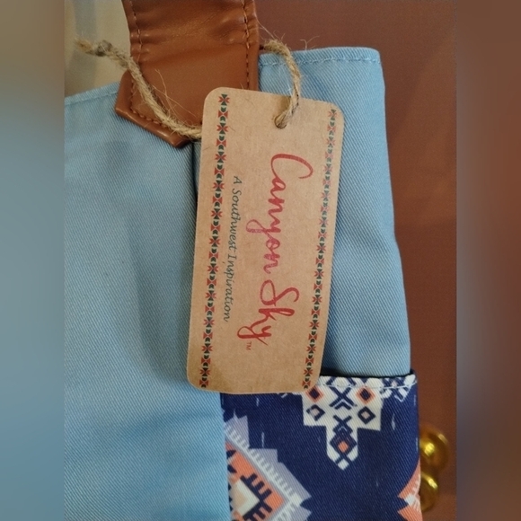 NWT Canyon Sky blue women's shoulder purse bag zipper pocket - Picture 3 of 5